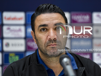 Roozbeh Cheshmi, Head Coach of Esteghlal FC, attends the press conference ahead of the AFC Champions League elite west football match betwee...