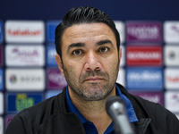 Roozbeh Cheshmi, Head Coach of Esteghlal FC, attends the press conference ahead of the AFC Champions League elite west football match betwee...