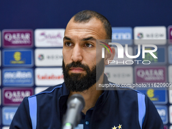 Javad Nekounam of Esteghlal FC attends the press conference ahead of the AFC Champions League elite west football match between Qatar's Al S...