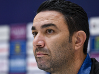 Roozbeh Cheshmi, Head Coach of Esteghlal FC, attends the press conference ahead of the AFC Champions League elite west football match betwee...