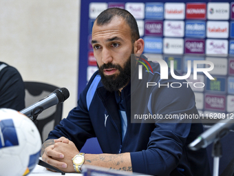 Javad Nekounam of Esteghlal FC attends the press conference ahead of the AFC Champions League elite west football match between Qatar's Al S...