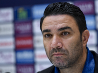 Roozbeh Cheshmi, Head Coach of Esteghlal FC, attends the press conference ahead of the AFC Champions League elite west football match betwee...