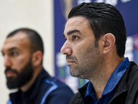 Roozbeh Cheshmi, Head Coach of Esteghlal FC, attends the press conference ahead of the AFC Champions League elite west football match betwee...