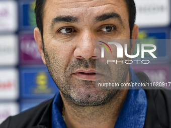 Roozbeh Cheshmi, Head Coach of Esteghlal FC, attends the press conference ahead of the AFC Champions League elite west football match betwee...