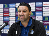 Roozbeh Cheshmi, Head Coach of Esteghlal FC, attends the press conference ahead of the AFC Champions League elite west football match betwee...