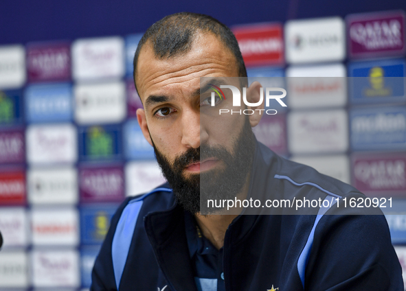 Javad Nekounam of Esteghlal FC attends the press conference ahead of the AFC Champions League elite west football match between Qatar's Al S...