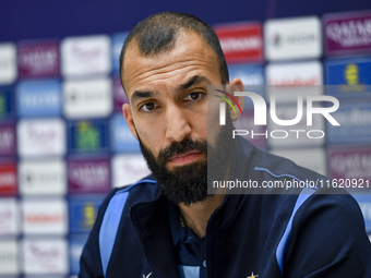 Javad Nekounam of Esteghlal FC attends the press conference ahead of the AFC Champions League elite west football match between Qatar's Al S...