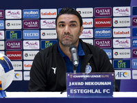 Roozbeh Cheshmi, Head Coach of Esteghlal FC, attends the press conference ahead of the AFC Champions League elite west football match betwee...