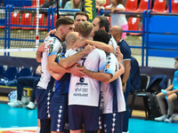 Mint Vero Volley Monza plays during the SuperLega Credem Banca match between Yuasa Battery Grottazzolina and Mint Vero Volley Monza at PalaS...