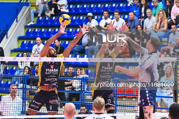 Szwarc Arthur of Mint Vero Volley Monza participates in the SuperLega Credem Banca match between Yuasa Battery Grottazzolina and Mint Vero V...