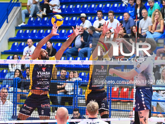 Szwarc Arthur of Mint Vero Volley Monza participates in the SuperLega Credem Banca match between Yuasa Battery Grottazzolina and Mint Vero V...