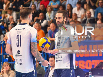 Beretta Thomas of Mint Vero Volley Monza participates in the SuperLega Credem Banca match between Yuasa Battery Grottazzolina and Mint Vero...