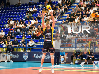 Antonov Oleg of Yuasa Battery Grottazzolina participates in the SuperLega Credem Banca match between Yuasa Battery Grottazzolina and Mint Ve...