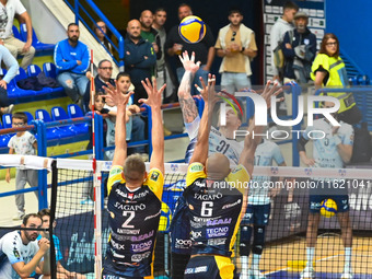 Szwarc Arthur of Mint Vero Volley Monza participates in the SuperLega Credem Banca match between Yuasa Battery Grottazzolina and Mint Vero V...