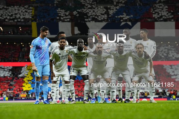 Real Madrid line up during the LaLiga match between Atletico de Madrid and Real Madrid CF  at Estadio Civitas Metropolitano on September 29,...