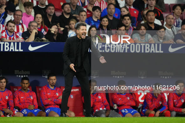 Diego Pablo Cholo Simeone head coach of Atletico de Madrid during the LaLiga match between Atletico de Madrid and Real Madrid CF  at Estadio...