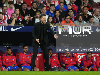 Diego Pablo Cholo Simeone head coach of Atletico de Madrid during the LaLiga match between Atletico de Madrid and Real Madrid CF  at Estadio...