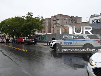 NYPD and EMS are at the scene where a 29-year-old man is fatally shot in the head at East 182nd Street and Mapes Avenue in Bronx, New York,...