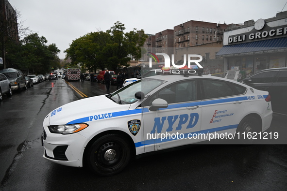 NYPD and EMS are at the scene where a 29-year-old man is fatally shot in the head at East 182nd Street and Mapes Avenue in Bronx, New York,...