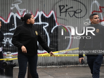 NYPD and EMS are at the scene where a 29-year-old man is fatally shot in the head at East 182nd Street and Mapes Avenue in Bronx, New York,...