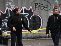 NYPD and EMS are at the scene where a 29-year-old man is fatally shot in the head at East 182nd Street and Mapes Avenue in Bronx, New York,...