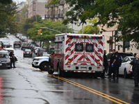 NYPD and EMS are at the scene where a 29-year-old man is fatally shot in the head at East 182nd Street and Mapes Avenue in Bronx, New York,...