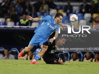 Napoli's Khvicha Kvaratskhelia is seen in action during the Serie A soccer match SSC Napoli vs. Monza at Stadio Maradona in Naples, Italy, o...