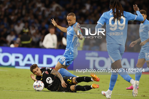 Napoli's Stanislav Lobotka is seen in action during the Serie A soccer match SSC Napoli vs. Monza at Stadio Maradona in Naples, Italy, on Se...