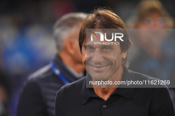 Antonio Conte Head Coach of SSC Napoli during the Serie A match between SSC Napoli and AC Monza at Stadio Diego Armando Maradona Naples Ital...