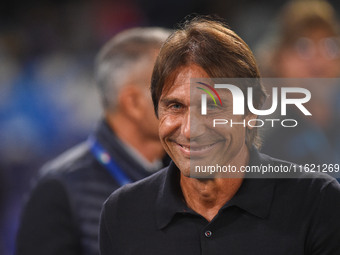 Antonio Conte Head Coach of SSC Napoli during the Serie A match between SSC Napoli and AC Monza at Stadio Diego Armando Maradona Naples Ital...