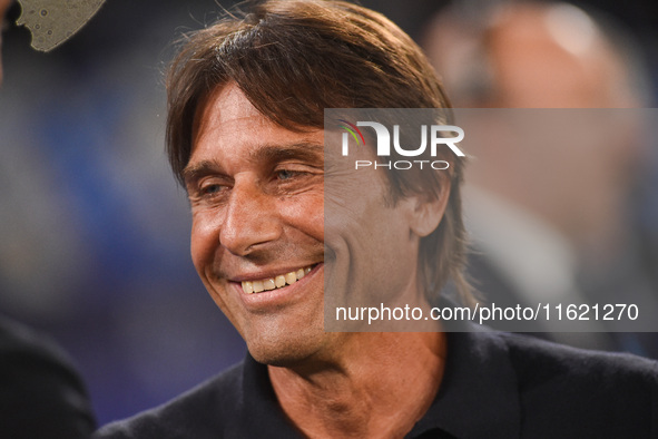 Antonio Conte Head Coach of SSC Napoli during the Serie A match between SSC Napoli and AC Monza at Stadio Diego Armando Maradona Naples Ital...