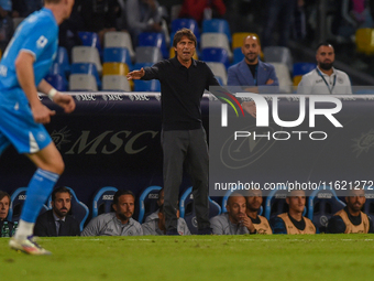 Antonio Conte Head Coach of SSC Napoli during the Serie A match between SSC Napoli and AC Monza at Stadio Diego Armando Maradona Naples Ital...