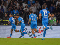 Matteo Politano of SSC Napoli celebrates after scoring uring the Serie A match between SSC Napoli and AC Monza at Stadio Diego Armando Marad...