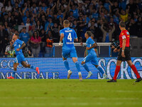 Matteo Politano of SSC Napoli celebrates after scoring uring the Serie A match between SSC Napoli and AC Monza at Stadio Diego Armando Marad...