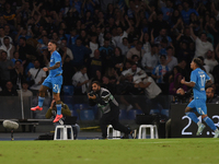 Matteo Politano of SSC Napoli celebrates after scoring uring the Serie A match between SSC Napoli and AC Monza at Stadio Diego Armando Marad...