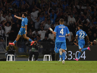 Khvicha Kvaratskhelia of SSC Napoli celebrates after scoring during the Serie A match between SSC Napoli and AC Monza at Stadio Diego Armand...