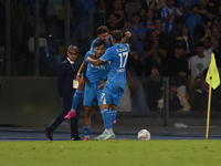 Khvicha Kvaratskhelia of SSC Napoli celebrates after scoring during the Serie A match between SSC Napoli and AC Monza at Stadio Diego Armand...