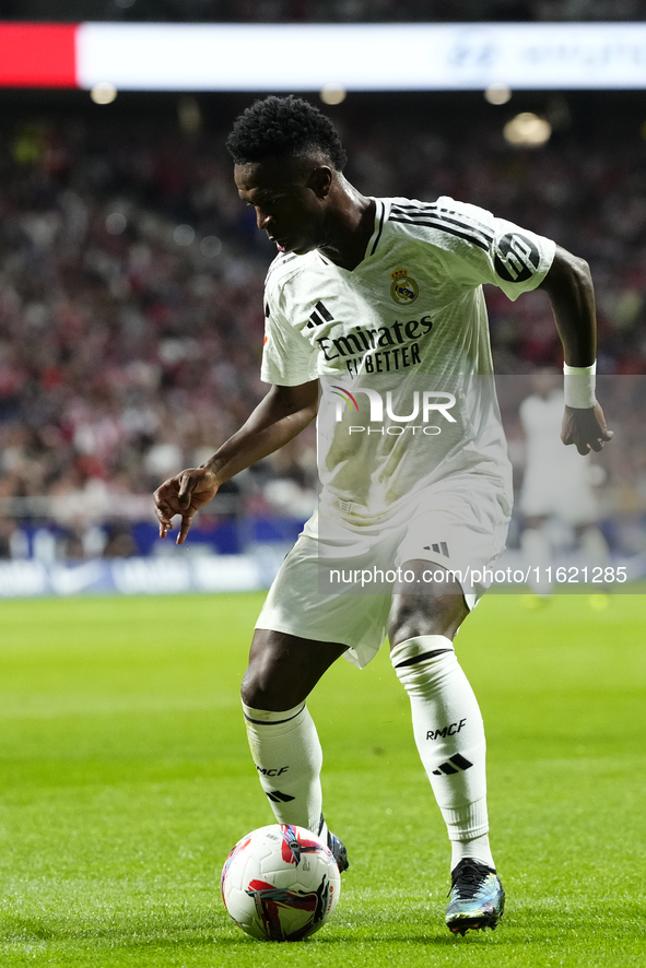 Vinicius Junior left winger of Real Madrid and Brazil during the LaLiga match between Atletico de Madrid and Real Madrid CF  at Estadio Civi...