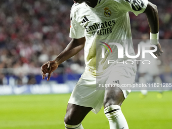 Vinicius Junior left winger of Real Madrid and Brazil during the LaLiga match between Atletico de Madrid and Real Madrid CF  at Estadio Civi...