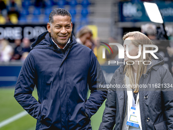 RKC trainer Henk Fraser and Presschef of RKC Meike Nieuwburg during the match RKC - Ajax at the Mandemakers Stadium for the Dutch Eredivisie...