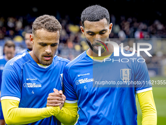 RKC player Liam van Gelderen and RKC player Yassin Oukili during the match between RKC and Ajax at the Mandemakers Stadium for the Dutch Ere...