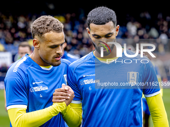 RKC player Liam van Gelderen and RKC player Yassin Oukili during the match between RKC and Ajax at the Mandemakers Stadium for the Dutch Ere...