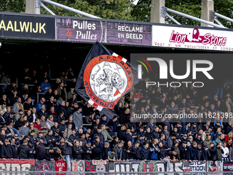 Supporters of AFC Ajax Amsterdam during the match RKC - Ajax at the Mandemakers Stadium for the Dutch Eredivisie season 2024-2025 in Waalwij...