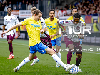 RKC player Julian Lelieveld and AFC Ajax Amsterdam forward Jaydon Banel during the match RKC vs. Ajax at the Mandemakers Stadium for the Dut...