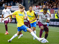 RKC player Julian Lelieveld and AFC Ajax Amsterdam forward Jaydon Banel during the match RKC vs. Ajax at the Mandemakers Stadium for the Dut...