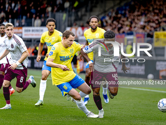 RKC player Julian Lelieveld and AFC Ajax Amsterdam forward Jaydon Banel during the match RKC vs. Ajax at the Mandemakers Stadium for the Dut...