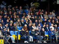 Supporters of RKC Waalwijk during the match RKC - Ajax at the Mandemakers Stadium for the Dutch Eredivisie season 2024-2025 in Waalwijk, Net...