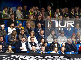 Supporters of RKC Waalwijk during the match RKC - Ajax at the Mandemakers Stadium for the Dutch Eredivisie season 2024-2025 in Waalwijk, Net...