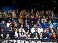 Supporters of RKC Waalwijk during the match RKC - Ajax at the Mandemakers Stadium for the Dutch Eredivisie season 2024-2025 in Waalwijk, Net...