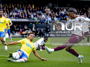 RKC player Daouda Weidmann and AFC Ajax Amsterdam forward Jaydon Banel during the match RKC vs. Ajax at the Mandemakers Stadium for the Dutc...